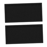 Maxbell 2x Silicone Bar Mat Non Slip Coffee Mat for Farmhouse Counter Top Bartending Black
