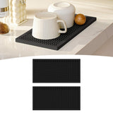 Maxbell 2x Silicone Bar Mat Non Slip Coffee Mat for Farmhouse Counter Top Bartending Black
