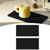 Maxbell 2x Silicone Bar Mat Non Slip Coffee Mat for Farmhouse Counter Top Bartending Black