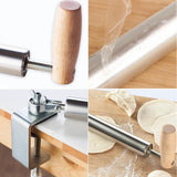 Maxbell Rolling Pin Stainless Steel Bread Making Tool for Pastry Bread Fondant