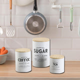 Maxbell 3x Canister Sets for Kitchen Counter Large Canisters Set for Kitchen Counter White