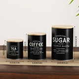 Maxbell 3x Canister Sets for Kitchen Counter Large Canisters Set for Kitchen Counter Black