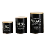 Maxbell 3x Canister Sets for Kitchen Counter Large Canisters Set for Kitchen Counter Black
