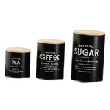 Maxbell 3x Canister Sets for Kitchen Counter Large Canisters Set for Kitchen Counter Black