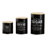 Maxbell 3x Canister Sets for Kitchen Counter Large Canisters Set for Kitchen Counter Black