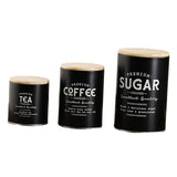 Maxbell 3x Canister Sets for Kitchen Counter Large Canisters Set for Kitchen Counter Black