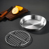 Maxbell Roasting Pan and Rack Set Oven BBQ Grilling Topper for Meat Seafood Grilling 12cm