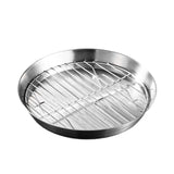 Maxbell Roasting Pan and Rack Set Oven BBQ Grilling Topper for Meat Seafood Grilling 24cm