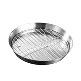 Maxbell Roasting Pan and Rack Set Oven BBQ Grilling Topper for Meat Seafood Grilling 24cm