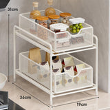 Maxbell Under Sink Sliding Drawer Organizer Spice Holder Pull Out Cabinet Organizer 19cmx36cmx31cm