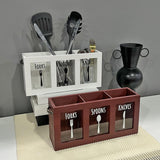 Maxbell Kitchen Utensil Holder Morden Cutlery Holder for Countertop Home Decor Party Red