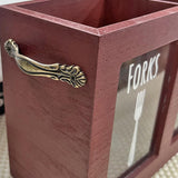 Maxbell Kitchen Utensil Holder Morden Cutlery Holder for Countertop Home Decor Party Red