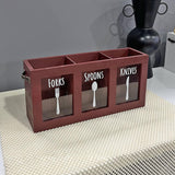 Maxbell Kitchen Utensil Holder Morden Cutlery Holder for Countertop Home Decor Party Red