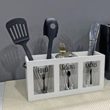 Maxbell Kitchen Utensil Holder Morden Cutlery Holder for Countertop Home Decor Party White
