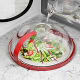 Maxbell Microwave Splatter Cover Reusable Home Use Kitchen Gadget Heat Resistant Lid Red