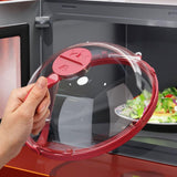 Maxbell Microwave Splatter Cover Reusable Home Use Kitchen Gadget Heat Resistant Lid Red
