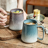 Maxbell Ceramic Coffee Mug Hold Hot or Cold Drinks Large Mug for Kitchen Adults Work Brown