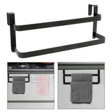 Maxbell over The Door Towel Rack Space Saving Organizer for Bathroom Washcloths Door Black