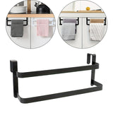 Maxbell over The Door Towel Rack Space Saving Organizer for Bathroom Washcloths Door Black