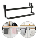 Maxbell over The Door Towel Rack Space Saving Organizer for Bathroom Washcloths Door Black