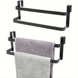 Maxbell over The Door Towel Rack Space Saving Organizer for Bathroom Washcloths Door Black