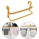 Maxbell over The Door Towel Rack Space Saving Organizer for Bathroom Washcloths Door Gold
