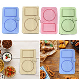 Maxbell Silicone Snack Container 2 Compartment Sauce Container for Salad Home Picnic Blue