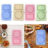 Maxbell Silicone Snack Container 2 Compartment Sauce Container for Salad Home Picnic Blue
