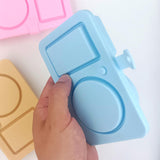 Maxbell Silicone Snack Container 2 Compartment Sauce Container for Salad Home Picnic Blue