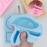 Maxbell Silicone Snack Container 2 Compartment Sauce Container for Salad Home Picnic Blue