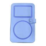 Maxbell Silicone Snack Container 2 Compartment Sauce Container for Salad Home Picnic Blue