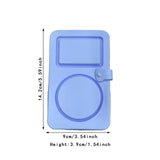 Maxbell Silicone Snack Container 2 Compartment Sauce Container for Salad Home Picnic Blue