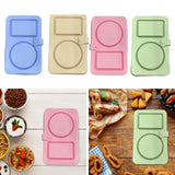 Maxbell Silicone Snack Container 2 Compartment Sauce Container for Salad Home Picnic Blue