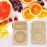 Maxbell Silicone Snack Container 2 Compartment Sauce Container for Salad Home Picnic Cream Yellow
