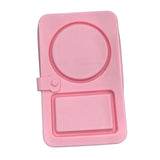 Maxbell Silicone Snack Container 2 Compartment Sauce Container for Salad Home Picnic Pink