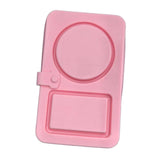 Maxbell Silicone Snack Container 2 Compartment Sauce Container for Salad Home Picnic Pink