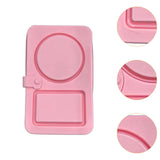 Maxbell Silicone Snack Container 2 Compartment Sauce Container for Salad Home Picnic Pink
