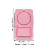 Maxbell Silicone Snack Container 2 Compartment Sauce Container for Salad Home Picnic Pink