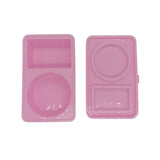 Maxbell Silicone Snack Container 2 Compartment Sauce Container for Salad Home Picnic Pink