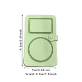 Maxbell Silicone Snack Container 2 Compartment Sauce Container for Salad Home Picnic Green
