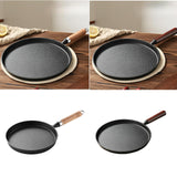 Maxbell Frying Pan Professional Cast Iron Skillet for Barbecue Steak Restaurant Light Brown Handle