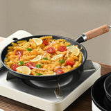 Maxbell Frying Pan Professional Cast Iron Skillet for Barbecue Steak Restaurant Light Brown Handle