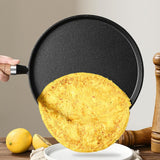 Maxbell Frying Pan Professional Cast Iron Skillet for Barbecue Steak Restaurant Light Brown Handle