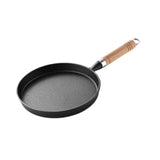 Maxbell Frying Pan Professional Cast Iron Skillet for Barbecue Steak Restaurant Light Brown Handle