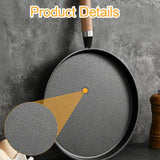 Maxbell Frying Pan Professional Cast Iron Skillet for Barbecue Steak Restaurant Light Brown Handle