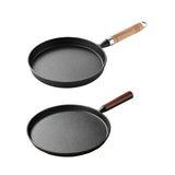 Maxbell Frying Pan Professional Cast Iron Skillet for Barbecue Steak Restaurant Light Brown Handle