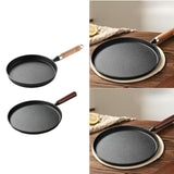 Maxbell Frying Pan Professional Cast Iron Skillet for Barbecue Steak Restaurant Light Brown Handle