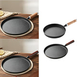 Maxbell Frying Pan Professional Cast Iron Skillet for Barbecue Steak Restaurant Light Brown Handle