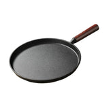 Maxbell Frying Pan Professional Cast Iron Skillet for Barbecue Steak Restaurant Dark Brown Handle