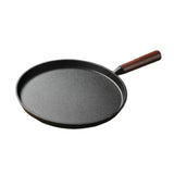 Maxbell Frying Pan Professional Cast Iron Skillet for Barbecue Steak Restaurant Dark Brown Handle